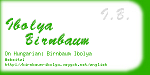 ibolya birnbaum business card